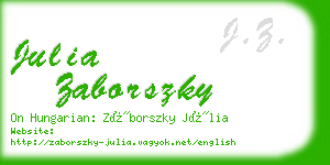 julia zaborszky business card